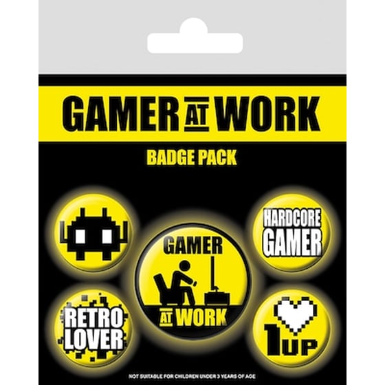 Pins Set Gamer At Work - Collectables image 0