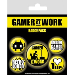 Pins Set Gamer At Work - Collectables