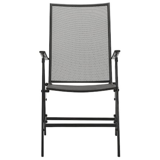 Καρέκλες Vidaxl Πτυσσόμενες Με Πλέγμα από Ατσάλι 4 Τεμ. 57x61x104cm - Ανθρακί image 3