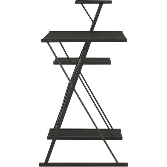 Γραφείο Βιβλιοθήκη VidaXL από Ατσάλι 116x50cm - Μαύρο image 2