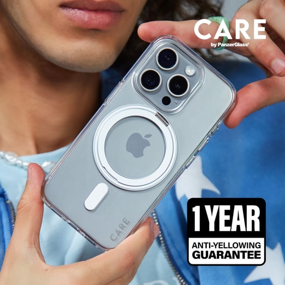 Θήκη Apple iPhone 16 - PanzerGlass MagSafe Kickstand Case - Transparent with Black Stand image 10