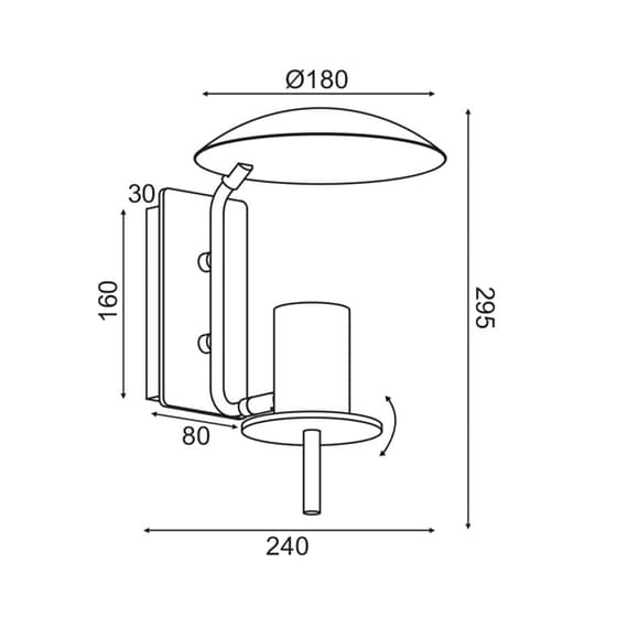 Απλίκα Τοίχου Aca Parachute Zm931w30w Μεταλλική 18x24x29.5 cm - Λευκή image 1