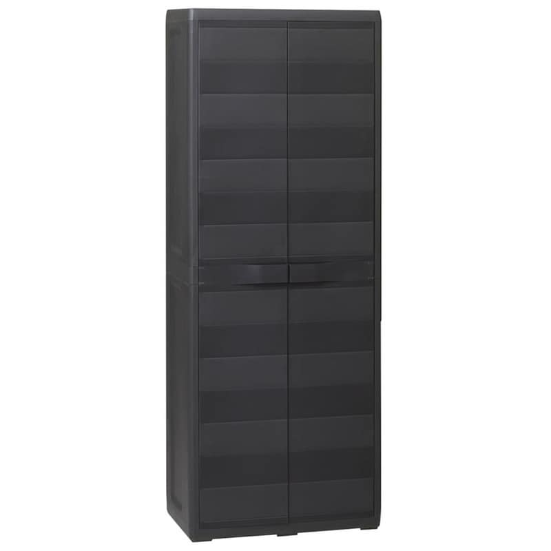 Ντουλάπα Γραφείου VidaXL Πλαστική με 3 Ράφια 65x38x171 cm - Μαύρο