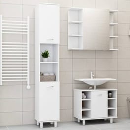 Vidaxl Σετ Επίπλων Μπάνιου 3 Τεμαχίων Λευκό Από Μοριοσανίδα
