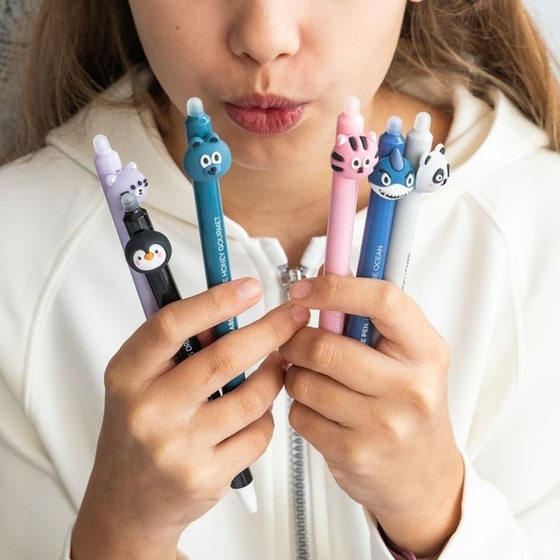 Στυλό Gel Erasable Miquelrius Καρχαρίας-Πιγκουίνος 0.5mm Μπλε (2 Τεμάχια) image 6