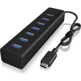 Icy Box USB Hub 7-Port USB 3.0 Gen 1 συμβατό με Type-C - Μαύρο