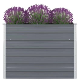 Vidaxl Ζαρντινιέρα Ψηλή Γκρι 100 X 100 X 77 Εκ. Από Γαλβανισμένο Χάλυβα