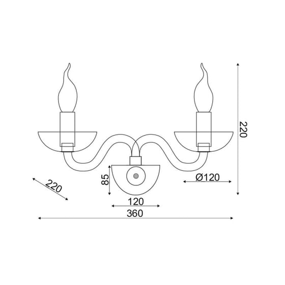 Απλίκα Τοίχου Aca Lunaria Blk82182wsgc Μεταλλική 36x22x22 cm - Γκρι image 1