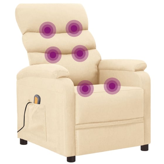 Πολυθρόνα Μασάζ VidaXL από Ύφασμα - Μπεζ image 6