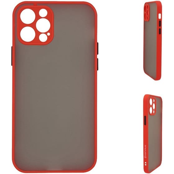 Θήκη Apple iPhone 12 Pro Max - Sonique Color Button Bumper Cleaa - Κόκκινο image 0
