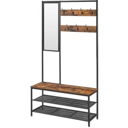 Έπιπλο Εισόδου Vasagle  Aπό Μέταλλο Και Μοριοσανίδα  98x35x180 cm - Μαύρο Καφέ