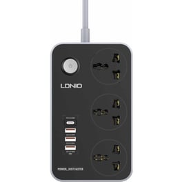 Ldnio SC3412 3 Θέσεων με USB 2m - Μαύρο