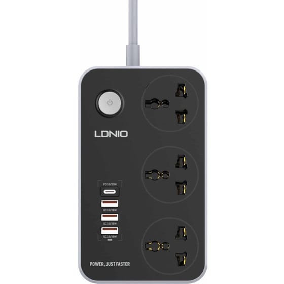 Ldnio SC3412 3 Θέσεων με USB 2m - Μαύρο image 0