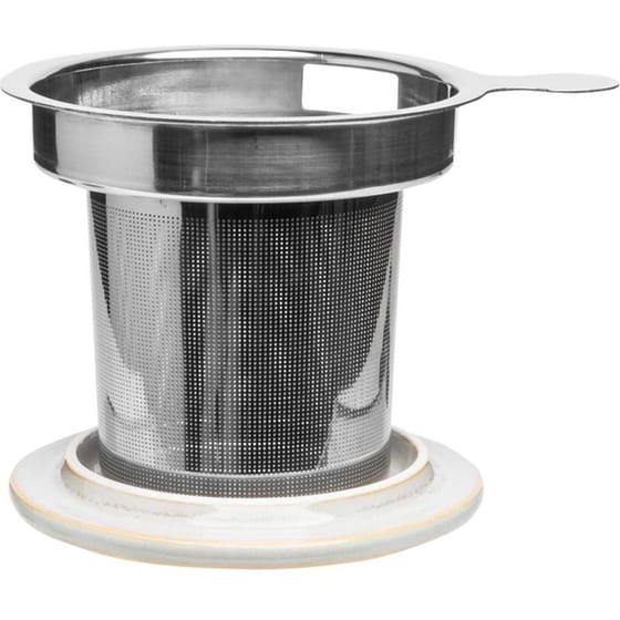 Κούπα με Στραγγιστήρι Tranquillo Πήλινη 410 ml - Κίτρινο/Λευκό image 2