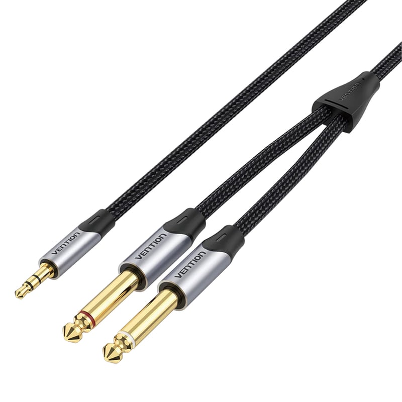 Καλώδιο Ήχου Vention BARHF 2x 6.5mm male σε 3.5mm male 1m - Μαύρο