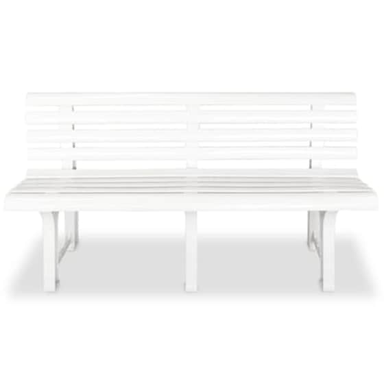 Παγκάκι Κήπου VidaXL από Πλαστικό 145.5x49x74 cm - Λευκό image 2