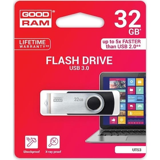 GoodRAM UTS3 32GB USB 3.0 Stick Μαύρο image 0