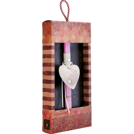 Λαμπάδα Synchronia Καρδιά με Κουνελάκι - Ροζ image 1