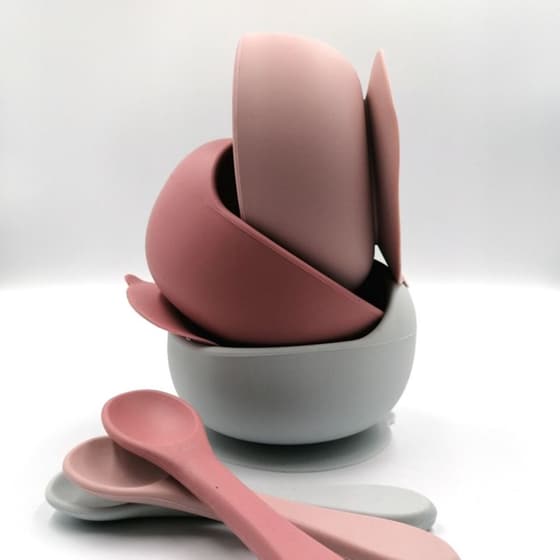 Baby In World Μπολ Σιλικόνης Με Κουταλάκι - Μωβ image 2