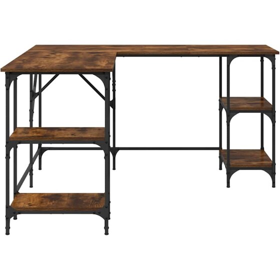 Γραφείο VidaXL από Επεξεργασμένο Ξύλο 139x139x75 cm - Καπνιστή Δρυς image 5