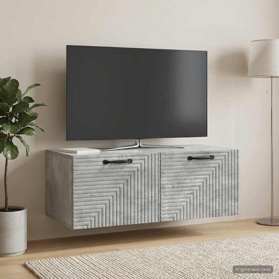 Επιτοίχιο Έπιπλο Τηλεόρασης VidaXL 78.5x41x30 cm - Γκρι image 3