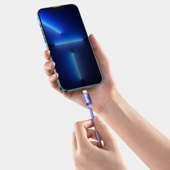 Καλώδιο δεδομένων Baseus Crystal Shine Series Usb-C to Lightning 20W 2m - Lilac image 7