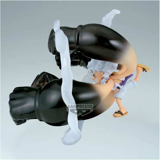 Banpresto World Collectable Figure: One Piece - Monkey D.Luffy (Gear5GumGum Dawn Gatling0 Statue (12cm) (69652) image 3