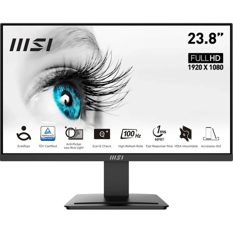 MSI Pro MP MP2412 Monitor 23.8 FHD VA Flat 100Hz 4ms
