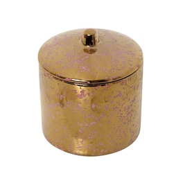 Διακοσμητικό Δοχείο Espiel Rod205k4 Κεραμικό Φ10x10.5 cm - Χρυσό/Ροζ