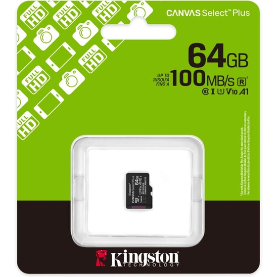 Kingston Canvas Select Plus Gen3 microSDXC 64GB Class 10 U1 V10 UHS-I χωρίς αντάπτορα image 2