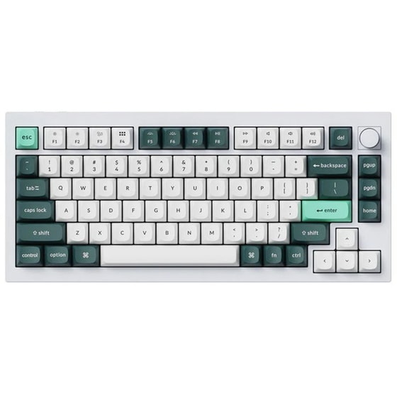 Keychron Q1H-P1 Gaming Ασύρματο Μηχανικό Πληκτρολόγιο RGB με Magnetic Purple Διακόπτες Λευκό (US) image 0