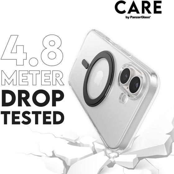 Θήκη Apple iPhone 16 - PanzerGlass MagSafe Kickstand Case - Transparent with Black Stand image 5