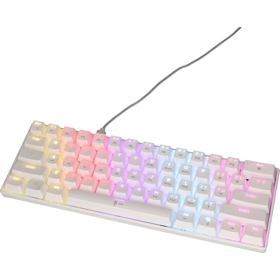 Lamtech Pluto Gaming Ενσύρματο Μηχανικό Πληκτρολόγιο RGB Λευκό (US) image 1