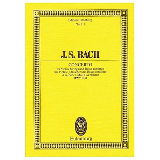Βιβλίο Για Σύνολα Editions Eulenburg Bach - Concerto In A Minor Bwv1041 [pocket Score] image 1