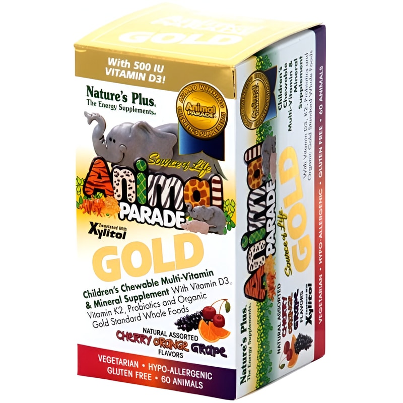 Natures Plus Multivitamin Source of Life Animal Parade Gold Cherry/Orange - 60 ταμπλέτες