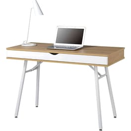 Γραφείο Μελέτης Woodwell C10889 από Μελαμίνη 115x55cm - Καφέ/Λευκό