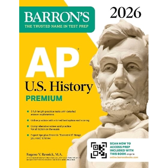 AP U.S. History Premium, 2026: Prep Book with 5 Practice Tests + Comprehensive Review + Online Practice image 0