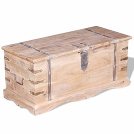 Μπαούλο Αποθήκευσης VidaXL από Ξύλο Ακακίας 90x40x40 cm - Καφέ