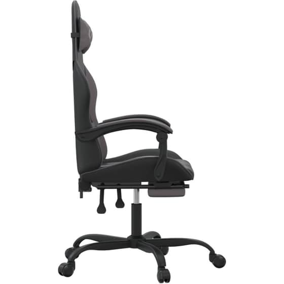 Καρέκλα Gaming VIDAXL 3143906 με Υποπόδιο από Τεχνητό Δέρμα - Μαύρο image 1