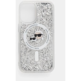 Θήκη Apple iPhone 16 - Karl Lagerfeld Liquid Glitter Karl Choupette Heads MagSafe Case - Glitter