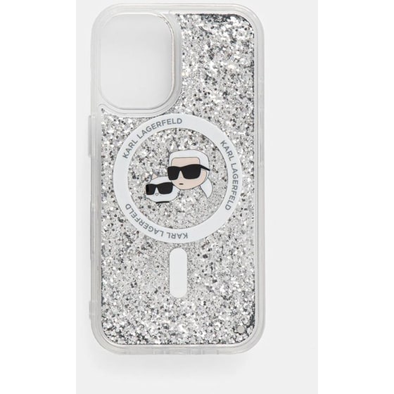 Θήκη Apple iPhone 16 - Karl Lagerfeld Liquid Glitter Karl Choupette Heads MagSafe Case - Glitter image 0