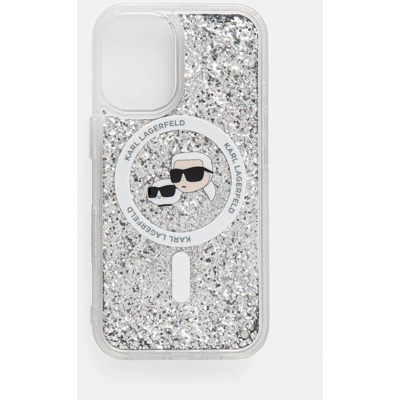 KARL LAGERFELD Θήκη Apple iPhone 16 - Karl Lagerfeld Liquid Glitter Karl Choupette Heads MagSafe Case - Glitter