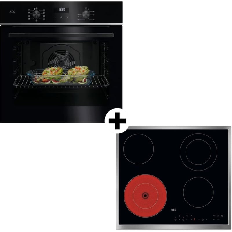AEG TU5AB21ESB ORN64A02XB 72 Lt Εντοιχιζόμενο Σετ Φούρνος και Εστία