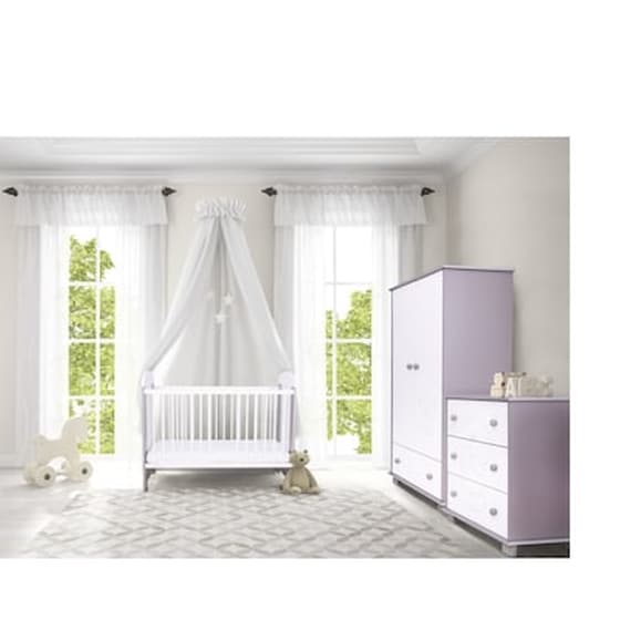 Drewex Παιδικο Δωματιο Bear - Butterfly Silver-white Dr202s( Κρεβάτι+σιφονιέρα) image 0