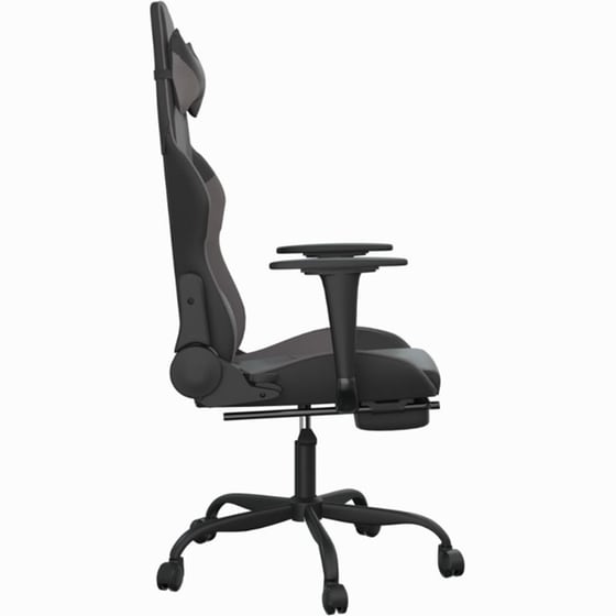 Καρέκλα Gaming VIDAXL 3143657 με Υποπόδιο από Τεχνητό Δέρμα - Μαύρο image 1