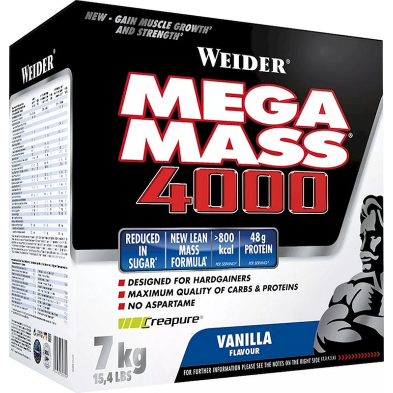 WEIDER Πρωτεΐνη Weider Mega Mass 4000 Βανίλια - 7kg