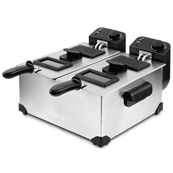 H.KOENIG DFX600 με Αποσπώμενο Κάδο 3600 W 6 L Ασημί Φριτέζα Λαδιού image 0