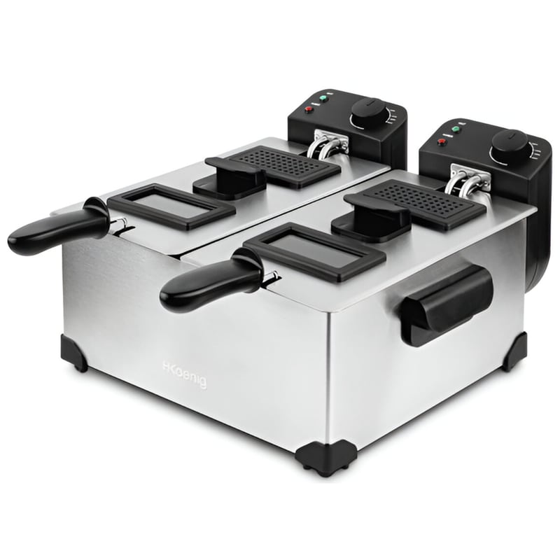 H.KOENIG DFX600 με Αποσπώμενο Κάδο 3600 W 6 L Ασημί Φριτέζα Λαδιού