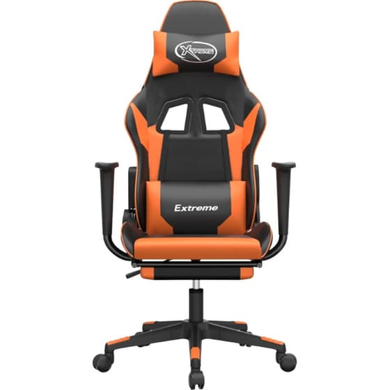 Καρέκλα Μασάζ Gaming VIDAXL Καρέκλα με Υποπόδιο από Τεχνητό Δέρμα - Μαύρο image 2