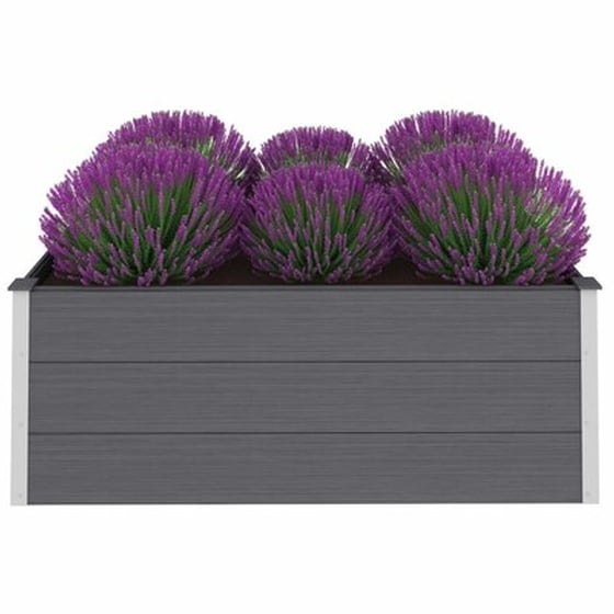 Vidaxl Ζαρντινιέρα Υπερυψωμένη Γκρι 150 X 100 X 54 Εκ. Από Wpc image 3